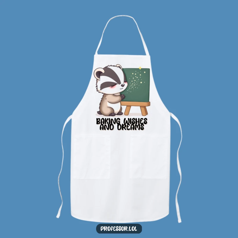 Funny Sleepy Badger Apron: Sprinkle Magic While You Cook!