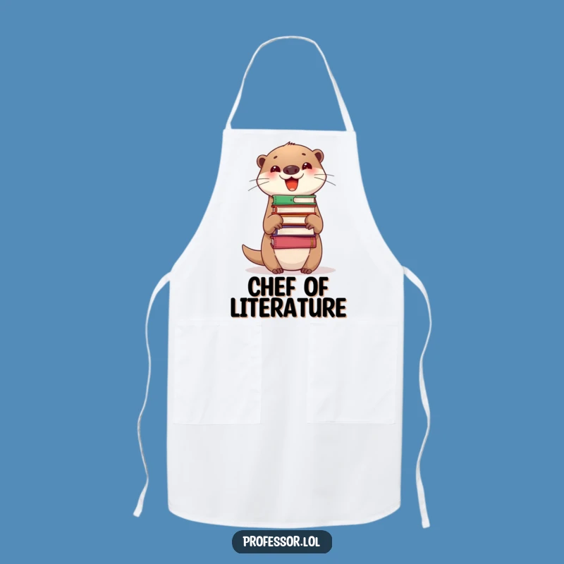 Funny Otter Apron: Cook Up a Storm with Bookish Humor!