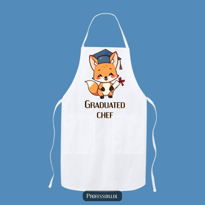 Funny Graduation Fox Apron - Celebrate Culinary Achievements!