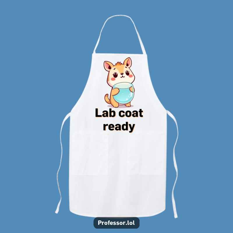Funny Science Apron: Cute Animal Surprised By Beaker, Hilarious Chef Gift!