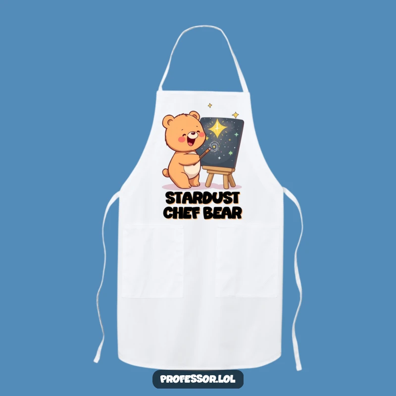 Funny Bear Galaxy Chef Apron: Cook with Cosmic Creativity