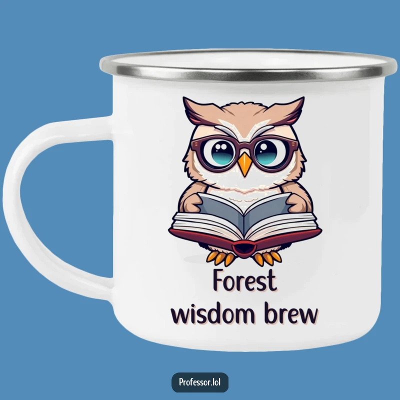 Funny Owl Spectacles Camping Mug - Wise Campfire Companion!
