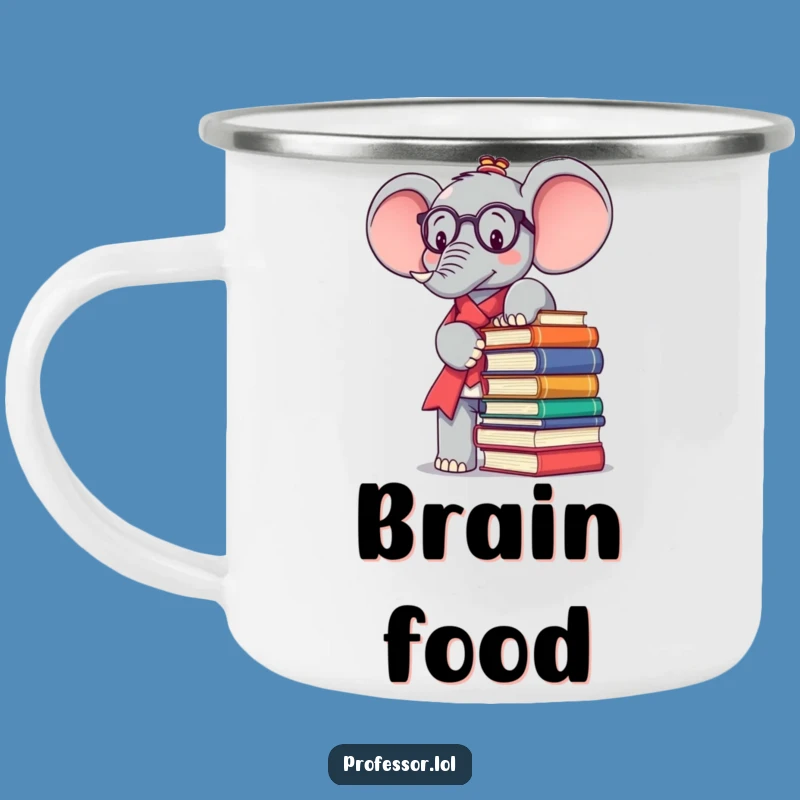 Funny Kawaii Elephant Professor Camping Mug: A Hilarious Gift for Outdoor Study
