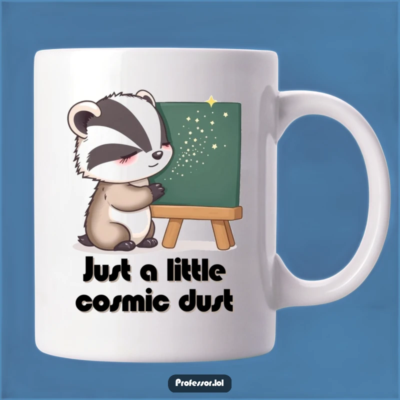 Funny Sleepy Badger Stardust Mug: Magical & Whimsical Gift for Dreamers
