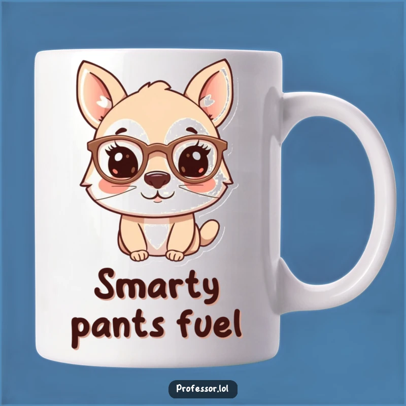 Funny Smart Animal Mug - Adorable Spectacled Character, Perfect Funny Gift