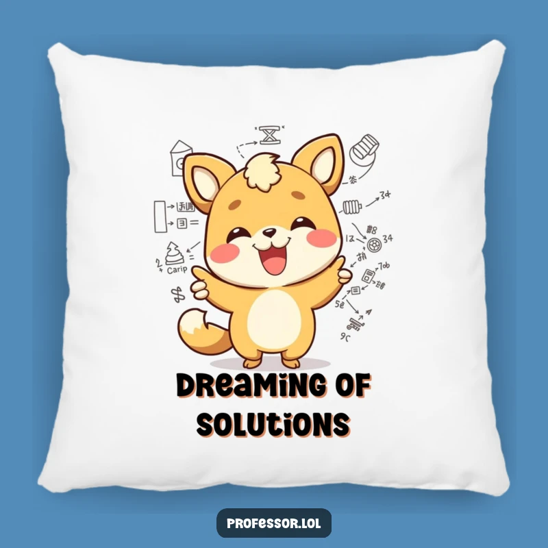 Funny Brainy Pillow - Kawaii Animal Diagram Accent Cushion Gift