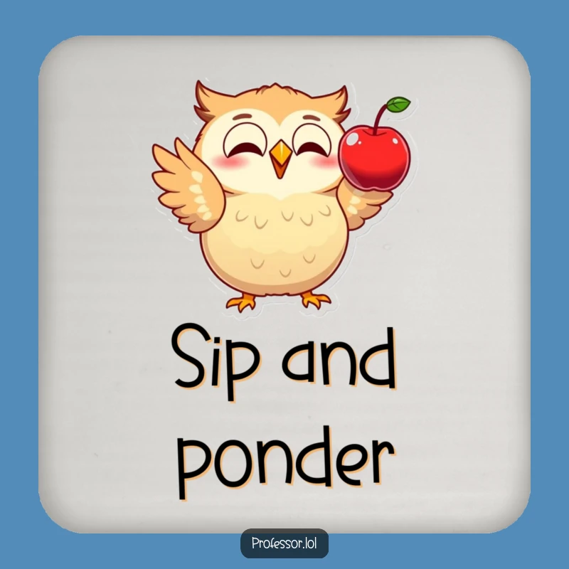 Funny Owl Physics Coaster: Protect Surfaces with this Hilarious Scientist's Funny Gift!