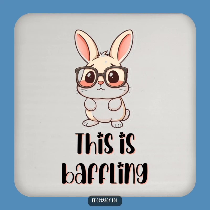 Funny Rabbit Spectacle Coaster: Bewilderment for Your Table