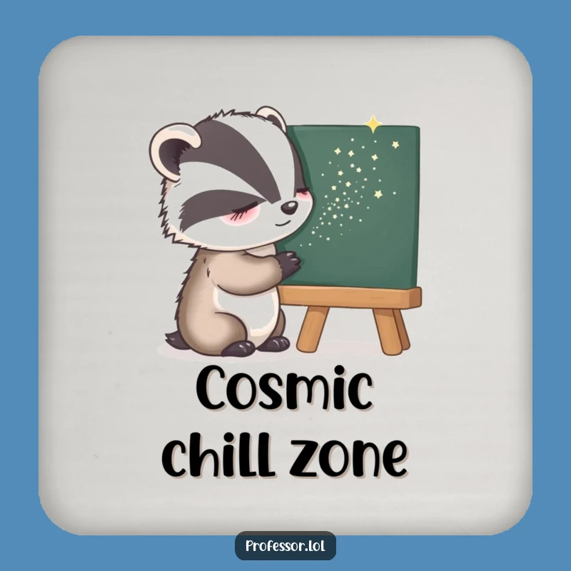 Funny Sleepy Badger Drink Coaster: Protect Surfaces with Stardust Charm