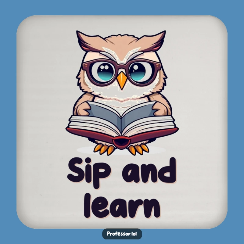 Funny Owl Spectacles Coaster - Protect Drinks with Wisdom!