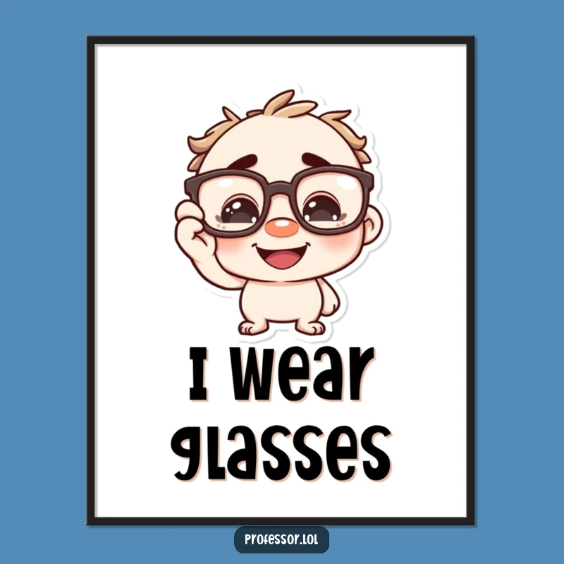 Funny Intellectual Art Print - Character Spectacles Poster Gift