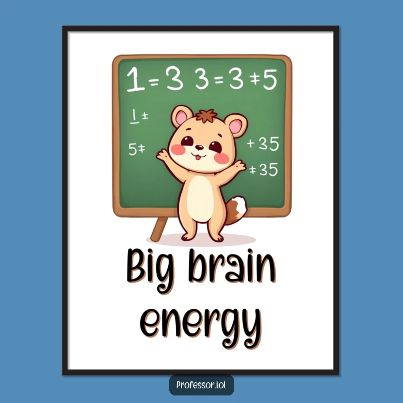 Funny Smart Animal Poster: Equation Art for Intellectual Spaces