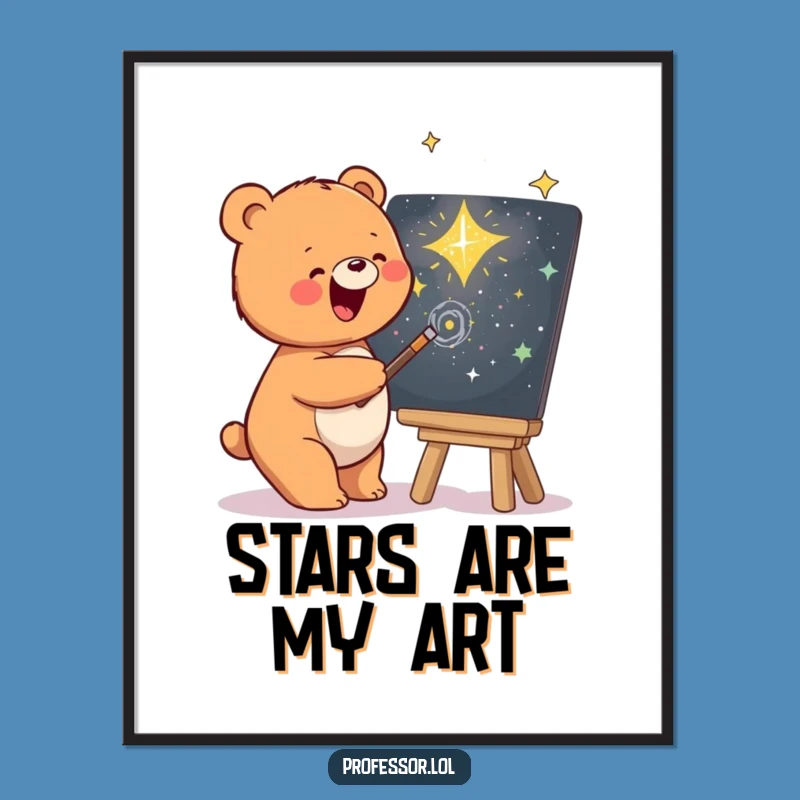 Funny Bear Galaxy Sketch Poster: Inspire Your Walls with Cosmic Art