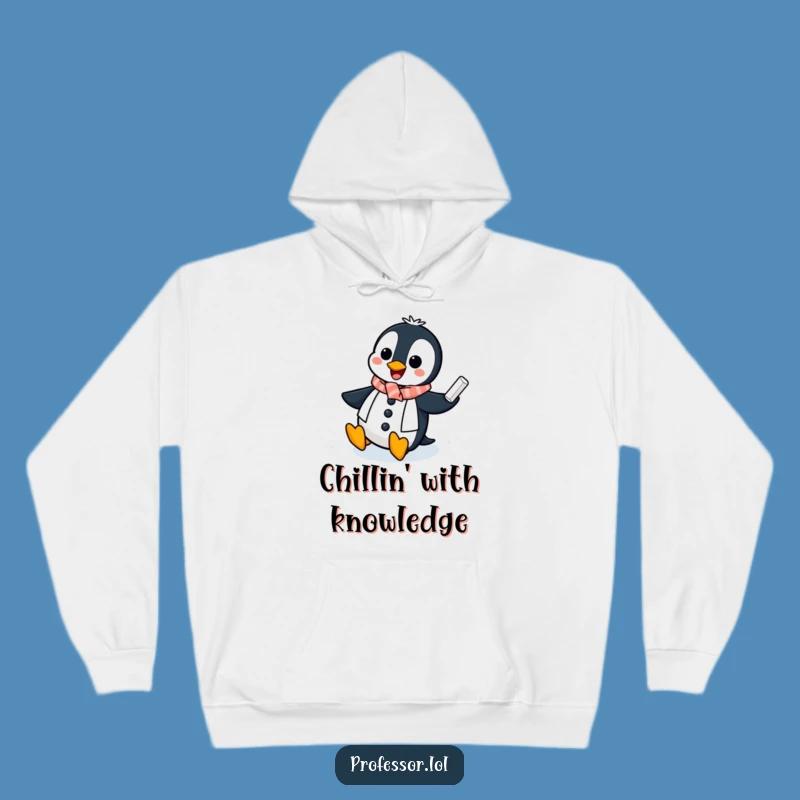 Funny Penguin Professor Hoodie: Cozy Icy Chalkboard Fun - Ultimate Funny Gift