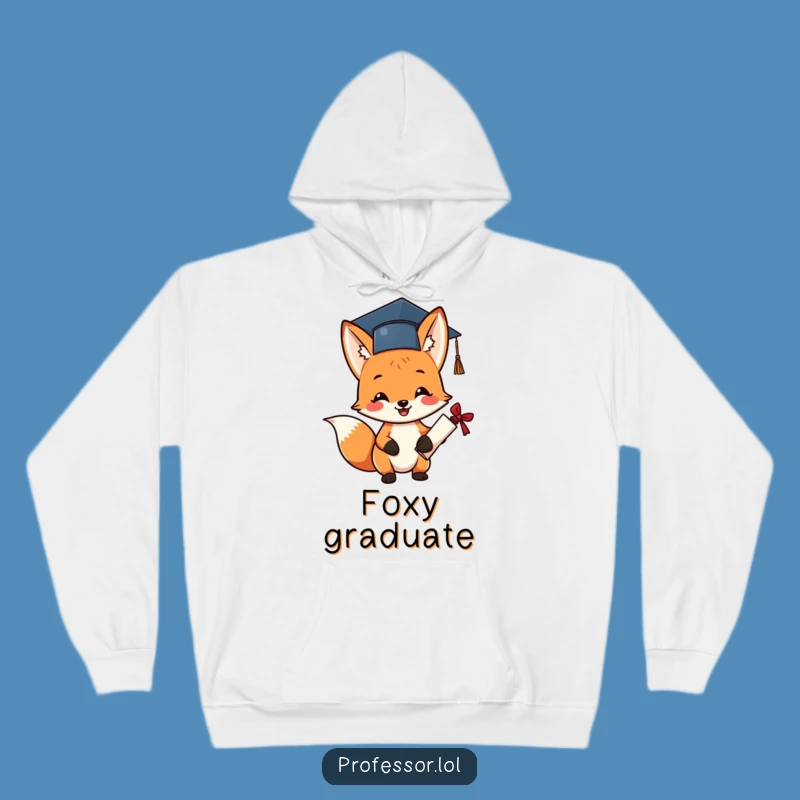 Cozy Funny Graduation Fox Hoodie - Perfect Humorous Celebration Gift!