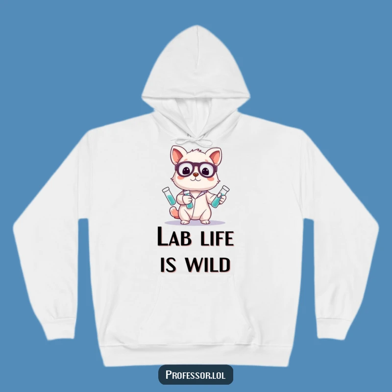 Cozy Funny Animal Hoodie - Cute Scientist Juggling Test Tubes Apparel