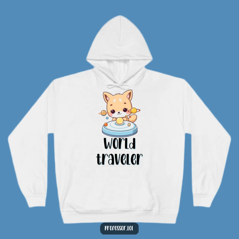 Funny Star Gazer Hoodie: Cute Animal Explores Solar System, Cozy Space Gift!