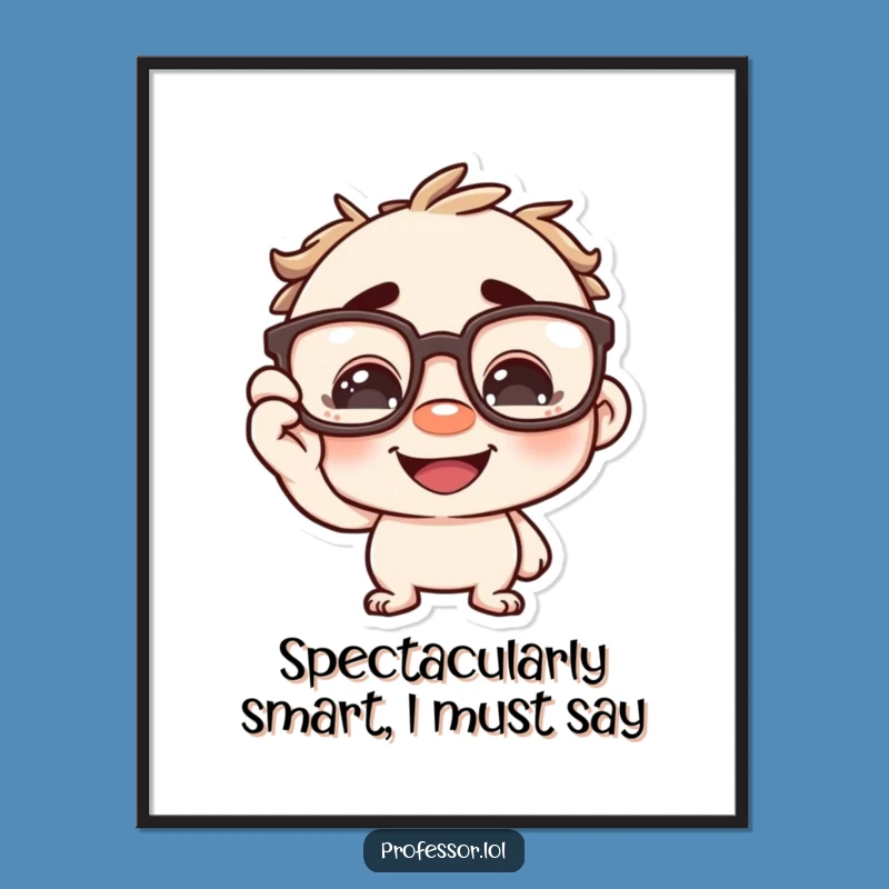 Free Printable Wall Art: Big Glasses Character, Funny Downloadable Decor for a Quirky Touch