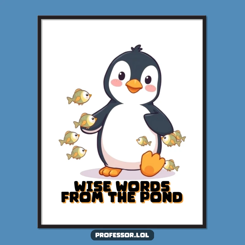 Free Printable Wall Art: Playful Penguin, Fishy Wisdom, Whimsical Downloadable Decor