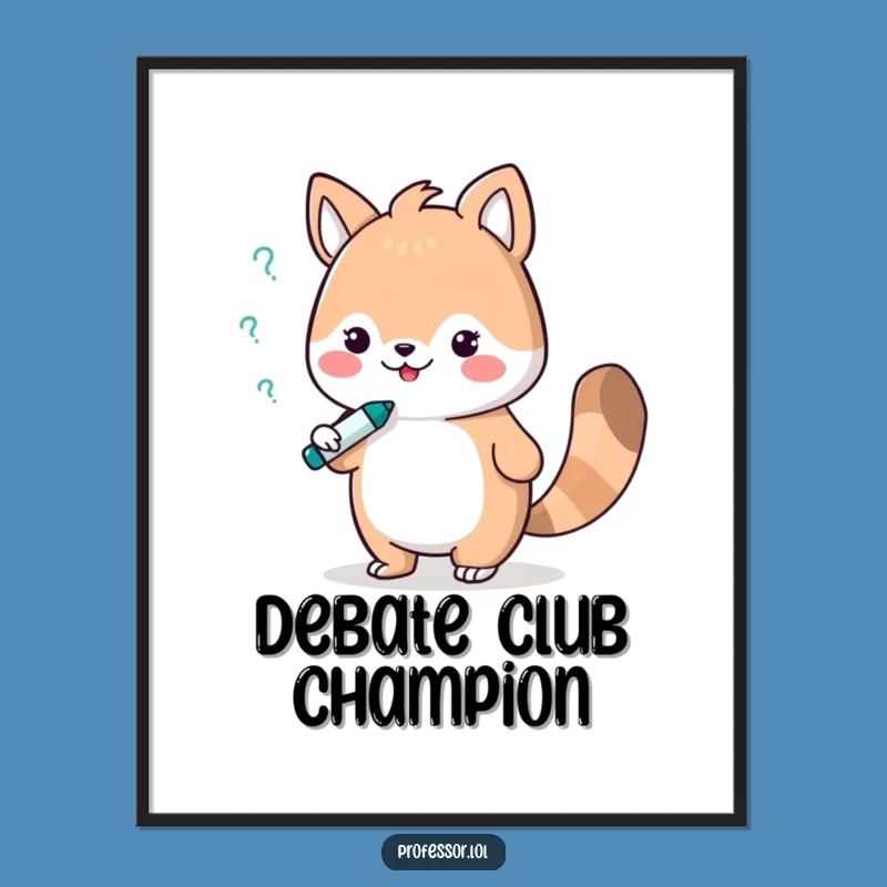 Funny Free Printable Wall Art: Debating Animal Scholar - Witty Downloadable Decor for Smart Spaces!