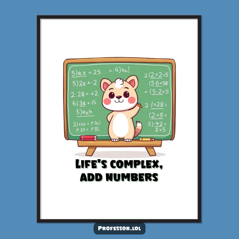 Funny Free Printable Wall Art: Math Equation Animal Downloadable Poster Decor