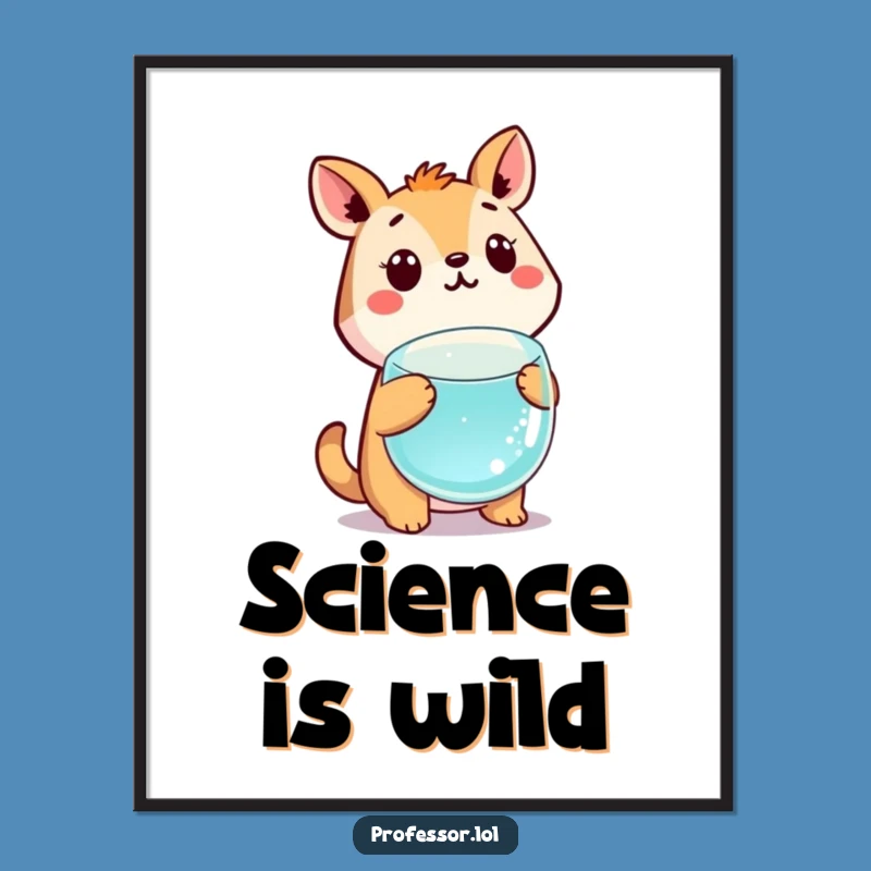 Free Printable Funny Wall Art: Surprised Animal Scientist, Lab Humor Downloadable Art
