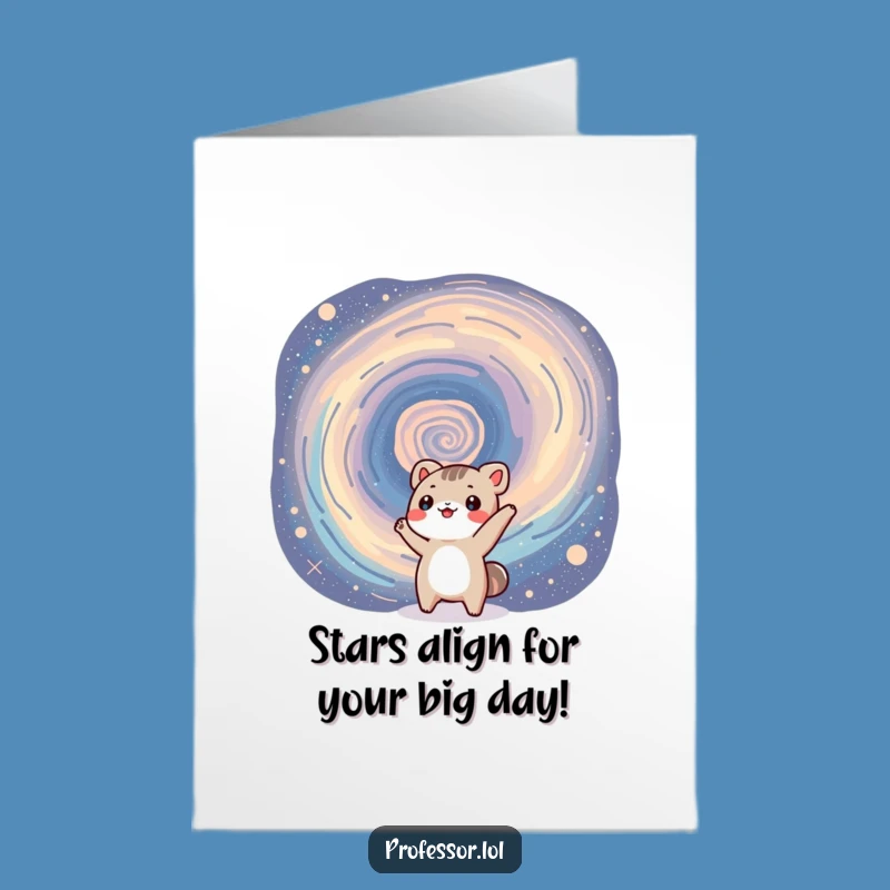 Free Printable Birthday Card: Cute Animal Galaxy Wonder Funny Downloadable Gift