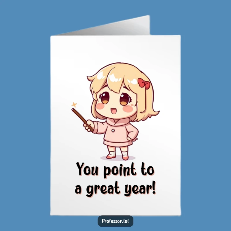 Free Printable Birthday Card: Enthusiastic Pointer, Funny Character Downloadable Gift