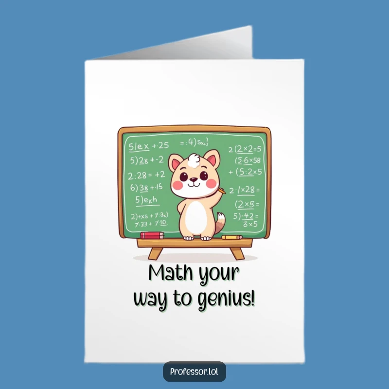 Free Printable Birthday Card: Math Animal Genius Funny Downloadable Gift