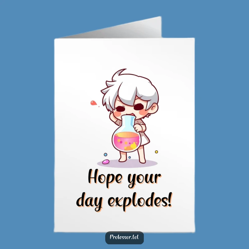 Free Printable Birthday Card: Oops! Dropped Beaker for a Hilarious Celebration