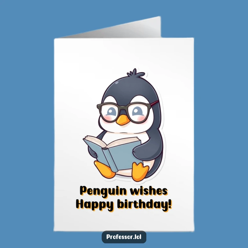 Free Printable Bookish Penguin Birthday Card: Funny Downloadable Gift for Readers!