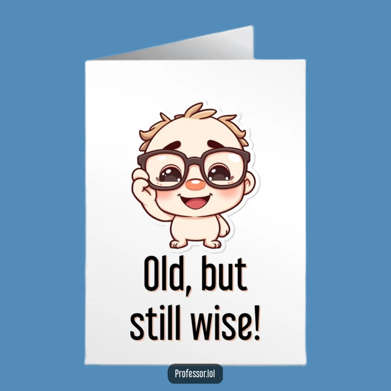 Free Printable Birthday Card: Big Glasses Character, Funny Downloadable Gift for a Special Day
