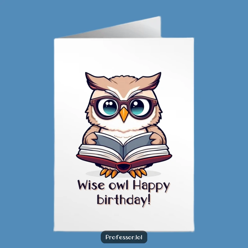 Free Printable Owl Birthday Card - Funny Downloadable Gift for Bookworms