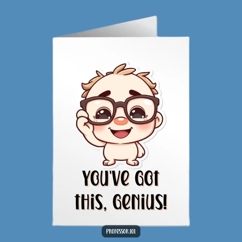 Free Printable Congrats Card: Big Glasses Character, Funny Downloadable Gift for Big Wins