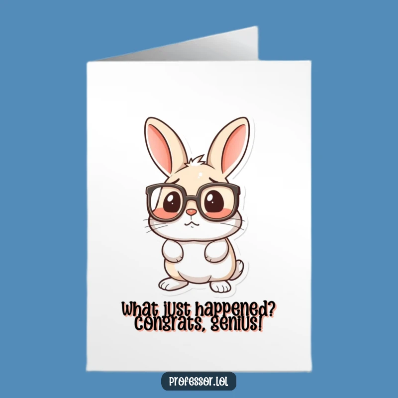 Free Printable Congrats Card: Rabbit Specs Humor Gift