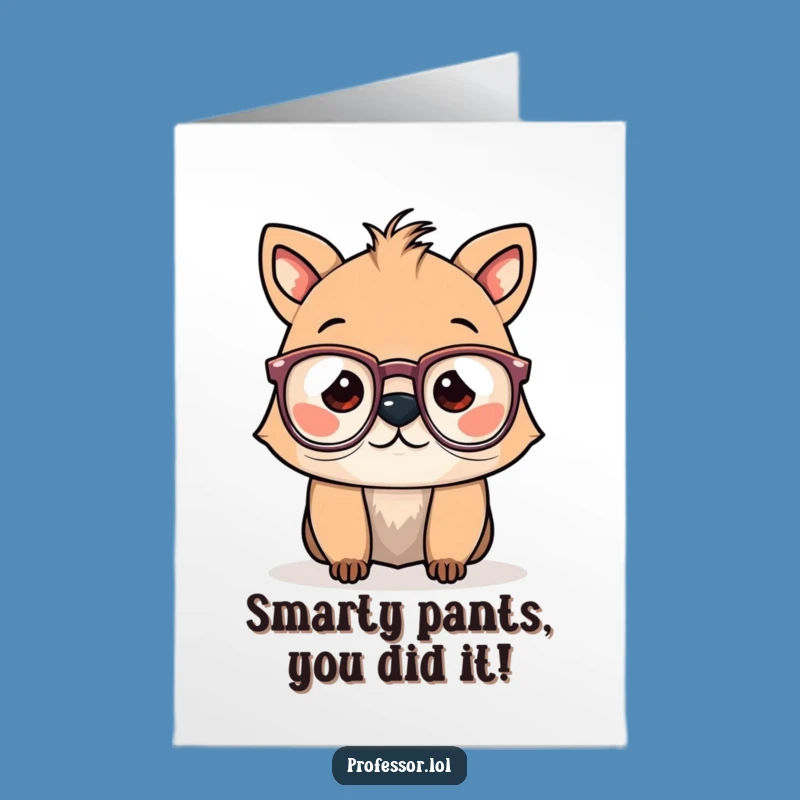Free Printable Congrats Card: Smart Animal Spectacles - Hilarious Achievement Downloadable Gift