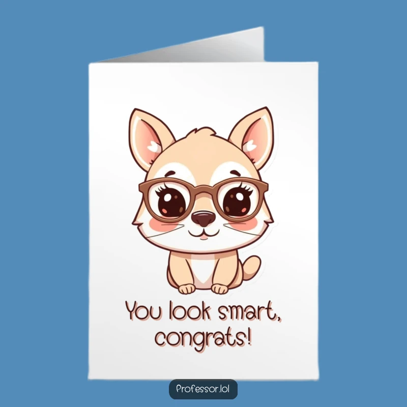Free Printable Congrats Card: Wise Animal Specs Achievement Funny Downloadable Gift