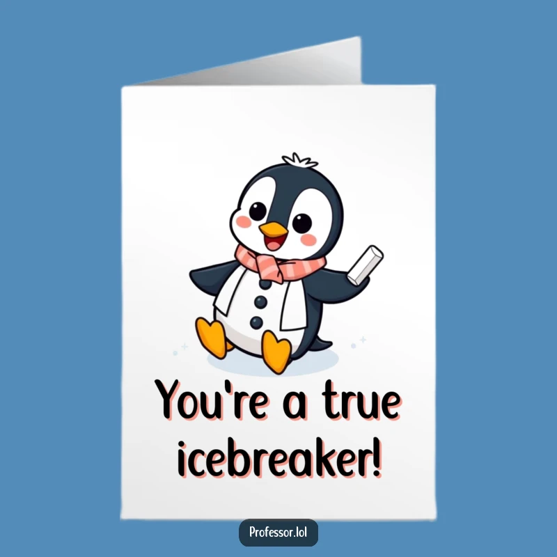 Free Printable Penguin Professor Congrats Card - Funny Downloadable Chalkboard Greeting