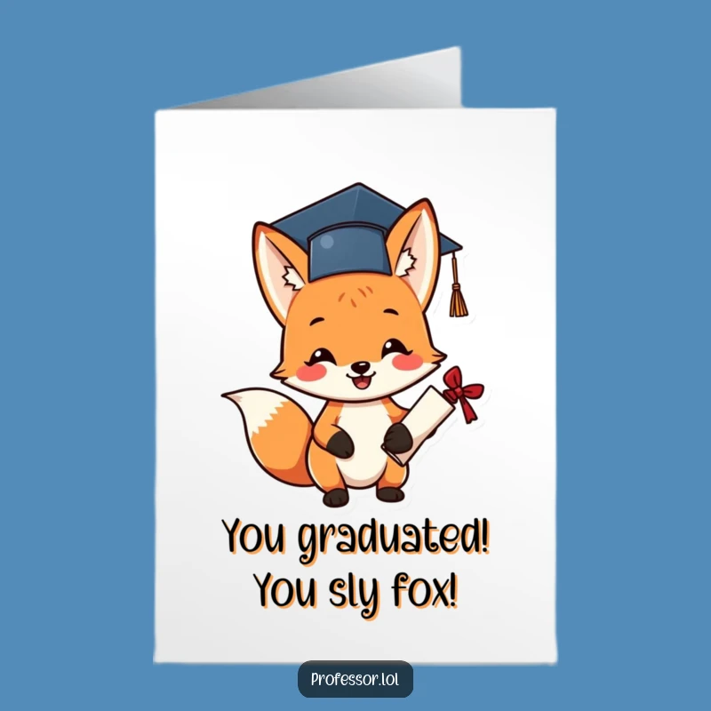 Free Printable Fox Graduation Card - Hilarious Graduate's Downloadable Gift