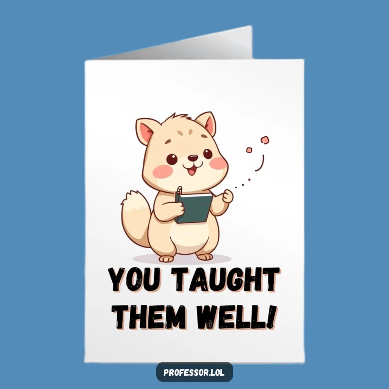 Free Printable Congrats Card: Wise Lecturing Animal, Funny Downloadable Gift for Achievements