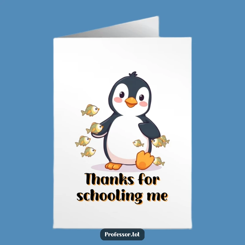 Free Printable Thank You Card: Penguin's Talk, Fishy Thanks, Downloadable Gift