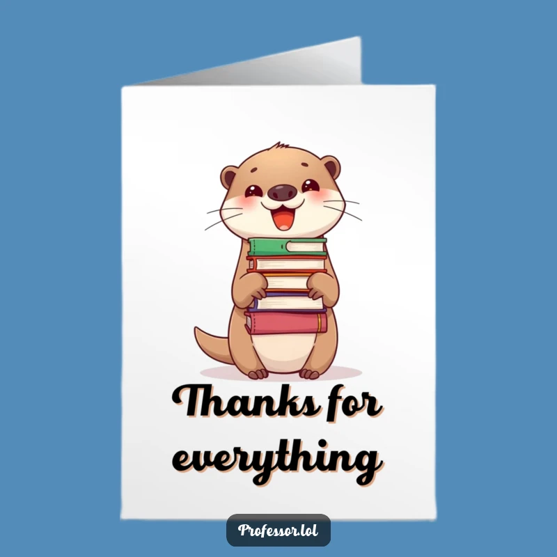 Free Printable Thank You Card: Delighted Otter Books, Humorous Downloadable Appreciation for Readers