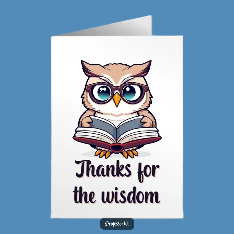 Free Printable Owl Thank You Card - Funny Book Lover's Downloadable Gift