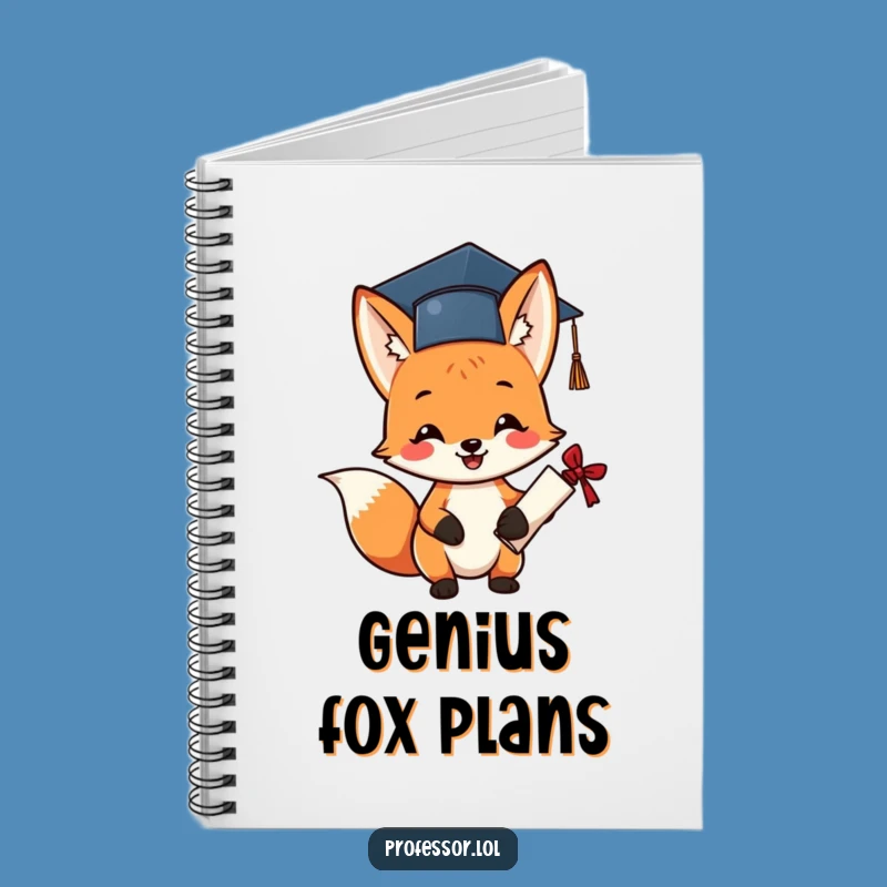 Funny Graduation Fox Notebook - Record Your Next Big Steps!