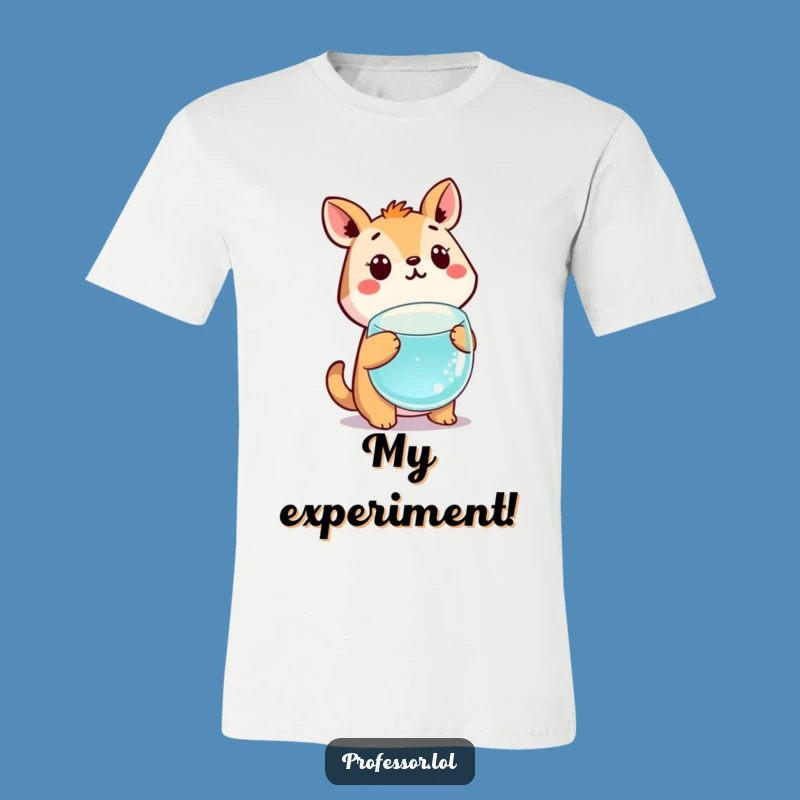 Funny Science T-Shirt: Cute Animal Shocked By Floating Beaker, Great Lab Gift!