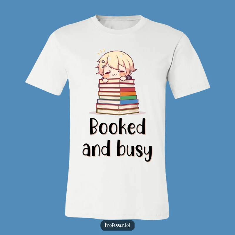 Funny Tripping Books T-Shirt: Comical Character Surprise Tee