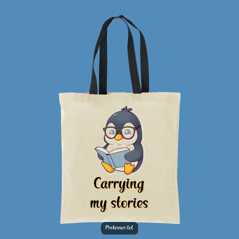 Funny Penguin Bookworm Tote Bag: Carry Your Stories in Style!