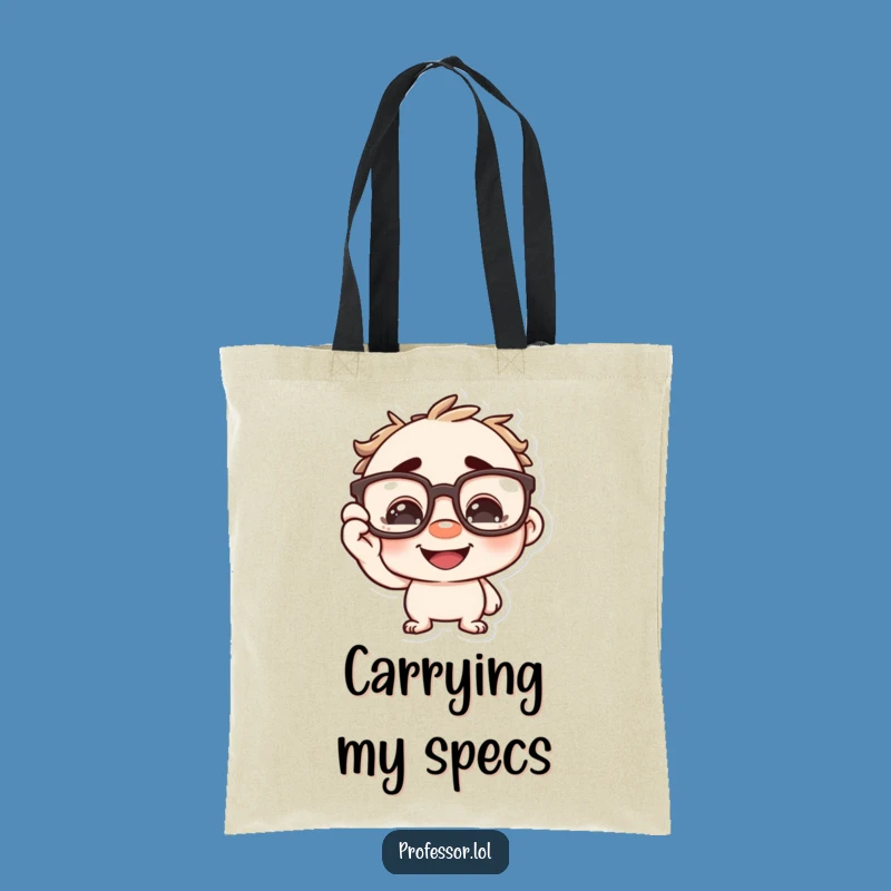 Funny Bookworm Tote Bag - Character Spectacles Pointer Gift