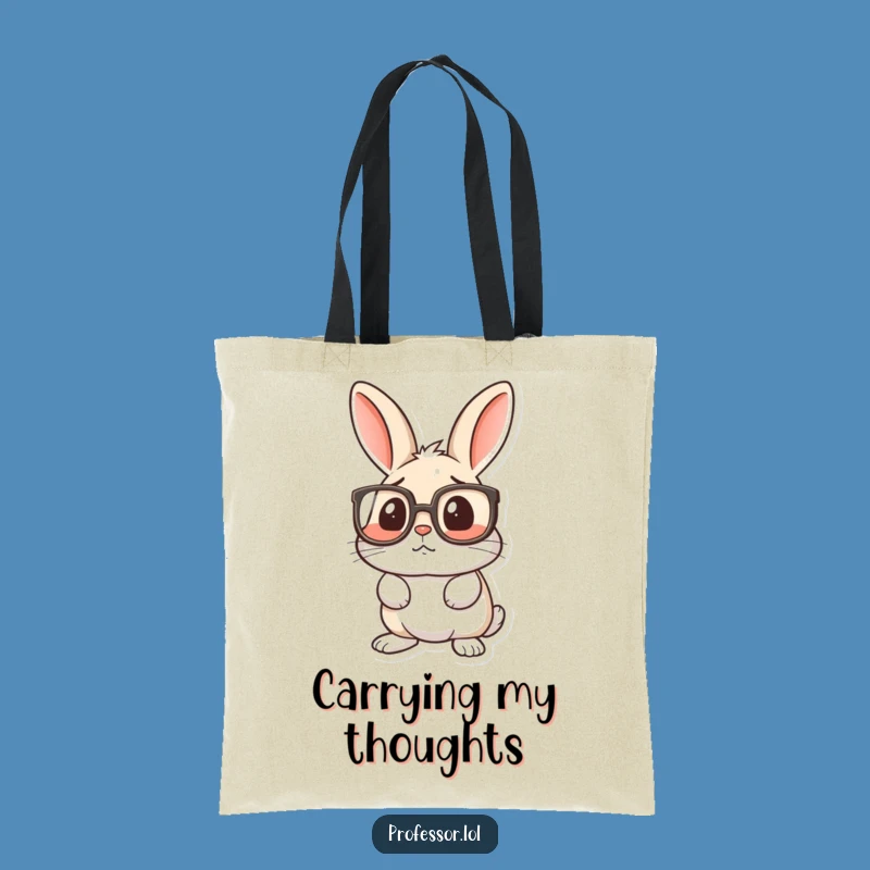 Funny Rabbit Spectacle Tote Bag: Carry Your Confusion in Style