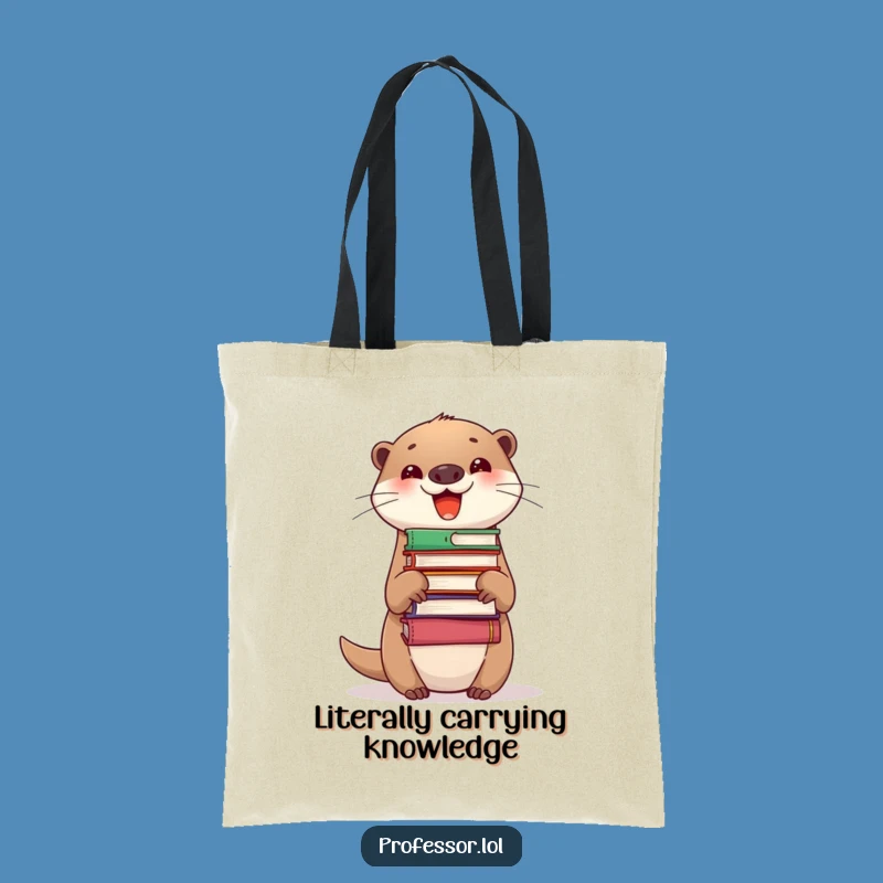 Funny Otter Tote Bag: Carry Your Library with Hilarious Style